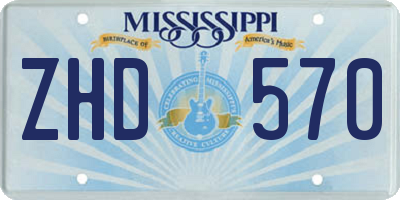 MS license plate ZHD570