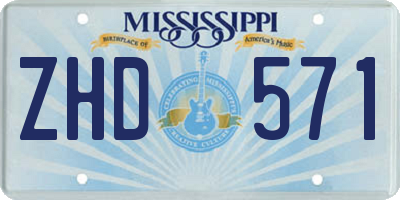 MS license plate ZHD571