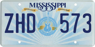 MS license plate ZHD573