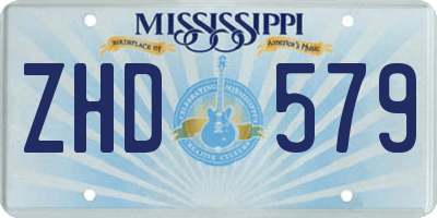 MS license plate ZHD579