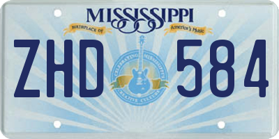 MS license plate ZHD584