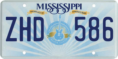 MS license plate ZHD586