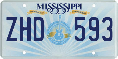 MS license plate ZHD593