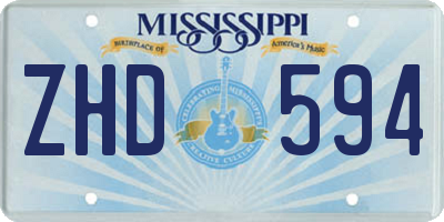 MS license plate ZHD594