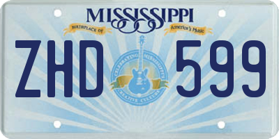 MS license plate ZHD599
