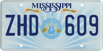 MS license plate ZHD609