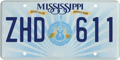 MS license plate ZHD611