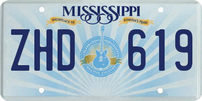 MS license plate ZHD619