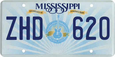 MS license plate ZHD620