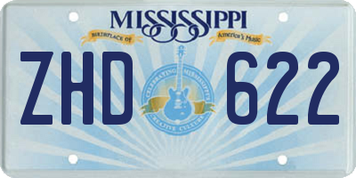 MS license plate ZHD622