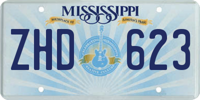 MS license plate ZHD623