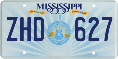 MS license plate ZHD627