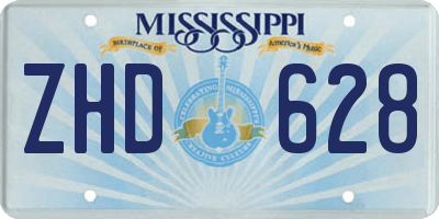 MS license plate ZHD628