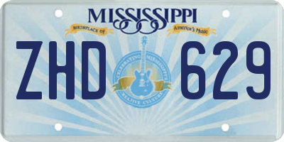 MS license plate ZHD629