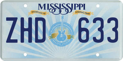 MS license plate ZHD633