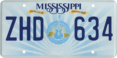 MS license plate ZHD634