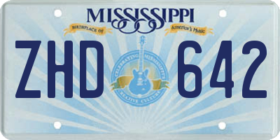 MS license plate ZHD642