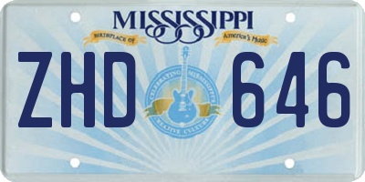 MS license plate ZHD646
