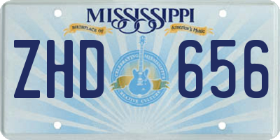 MS license plate ZHD656