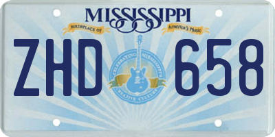 MS license plate ZHD658