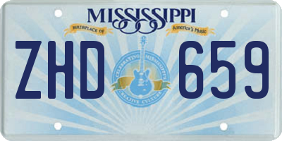 MS license plate ZHD659