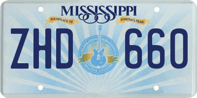 MS license plate ZHD660
