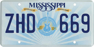 MS license plate ZHD669