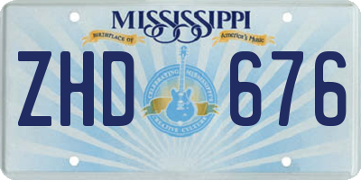 MS license plate ZHD676
