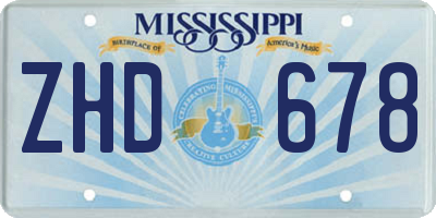 MS license plate ZHD678