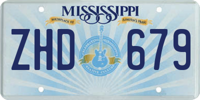 MS license plate ZHD679