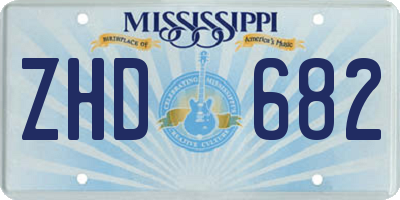 MS license plate ZHD682
