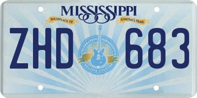 MS license plate ZHD683
