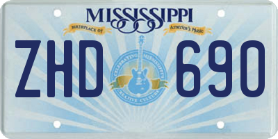MS license plate ZHD690