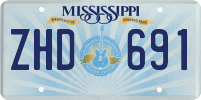 MS license plate ZHD691