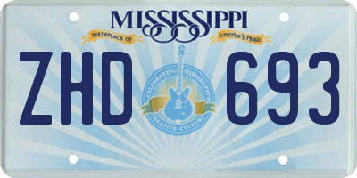 MS license plate ZHD693