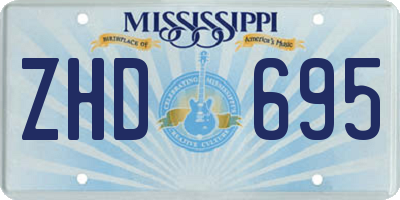 MS license plate ZHD695