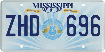 MS license plate ZHD696