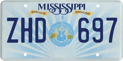 MS license plate ZHD697