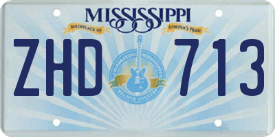 MS license plate ZHD713