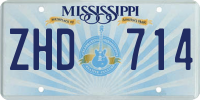 MS license plate ZHD714