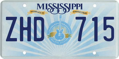 MS license plate ZHD715