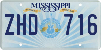 MS license plate ZHD716