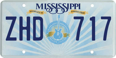 MS license plate ZHD717