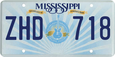 MS license plate ZHD718
