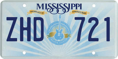 MS license plate ZHD721