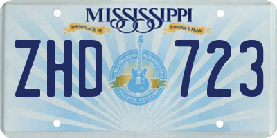 MS license plate ZHD723