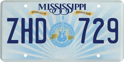 MS license plate ZHD729