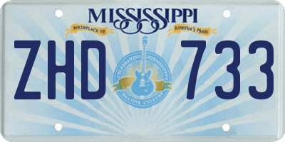 MS license plate ZHD733