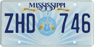 MS license plate ZHD746