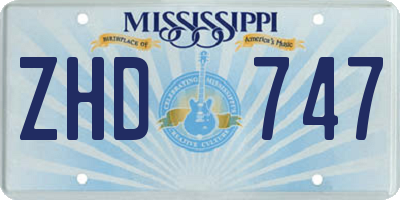 MS license plate ZHD747